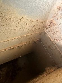 Dust buildup in air vents needing Duct Cleaning Muskoka