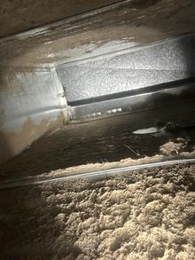 Dirty dusty Air Duct before Super Ducts cleaning